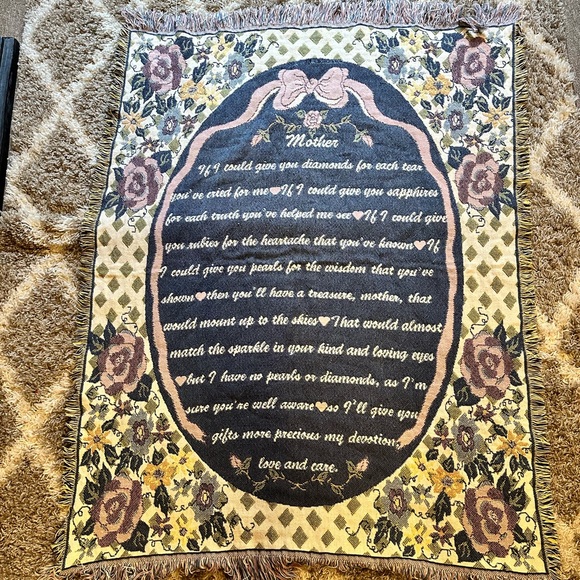 Tapestry blanket! Mother’s Day gift, throw blanket floral, Woven Afghan! - Picture 1 of 4